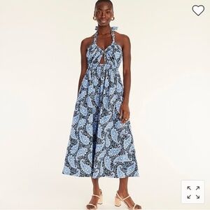 J.Crew Collection Halter Tie-Back Floral Maxi Dress | Size 22 EUC